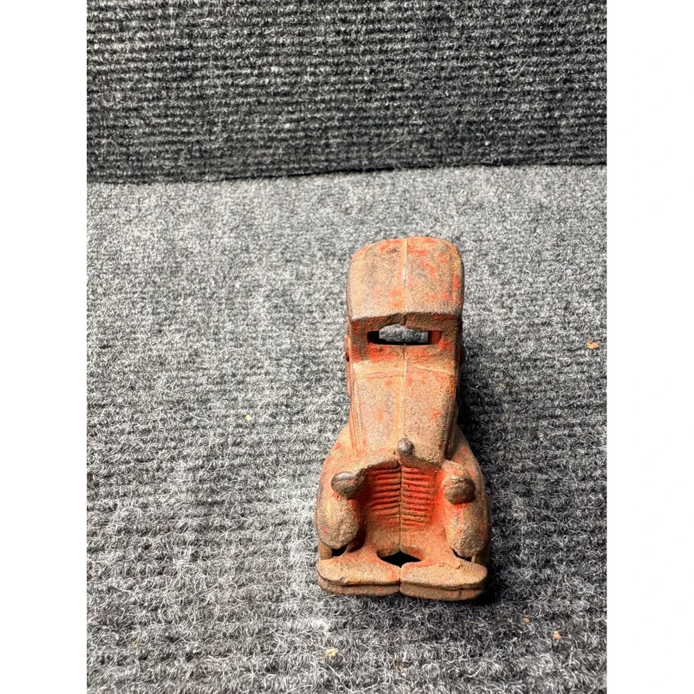 Vintage Hubley Cast Iron Toy Car Lot Red Sedan Green Coupe Antique 1930s USA